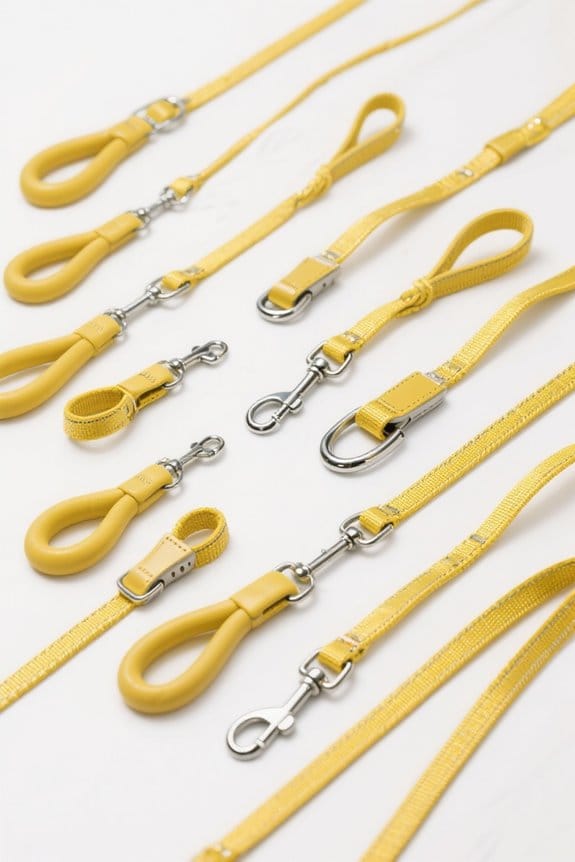 bright yellow dog leashes