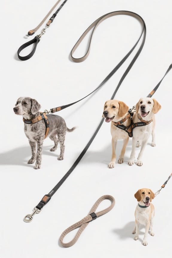 double leashes for pups