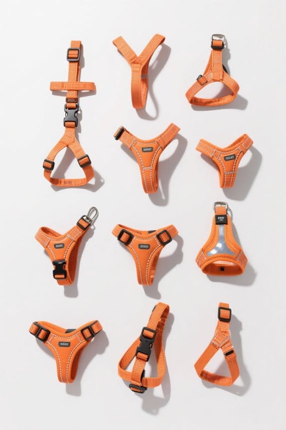 stylish and safe orange harnesses