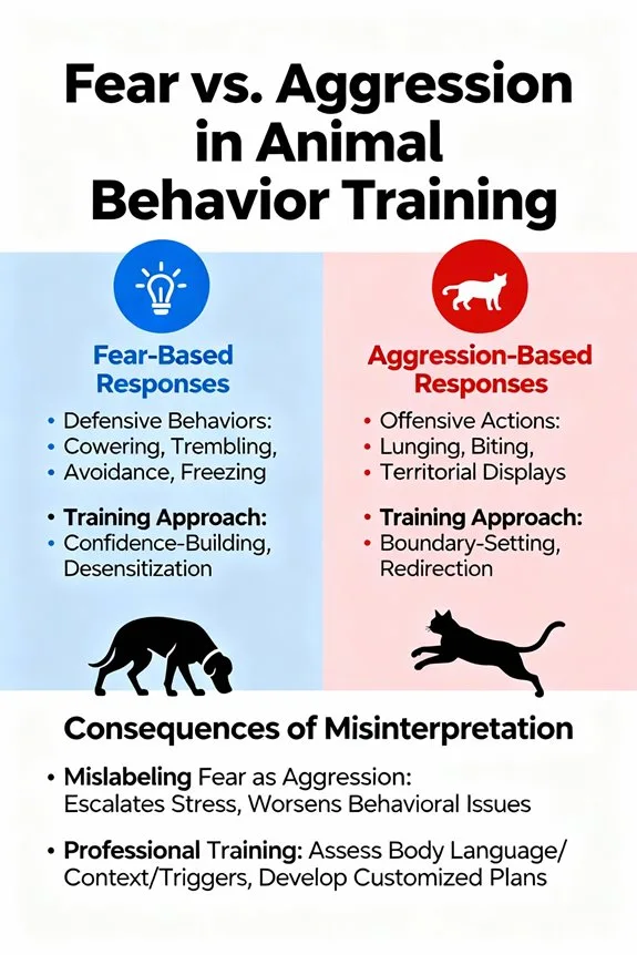 distinguishing fear and aggression