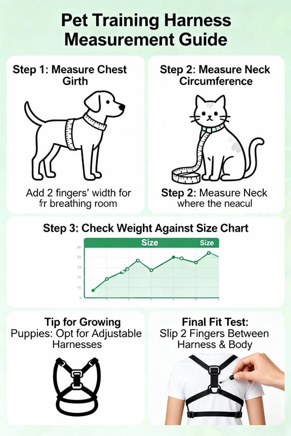 measuring pet for harness