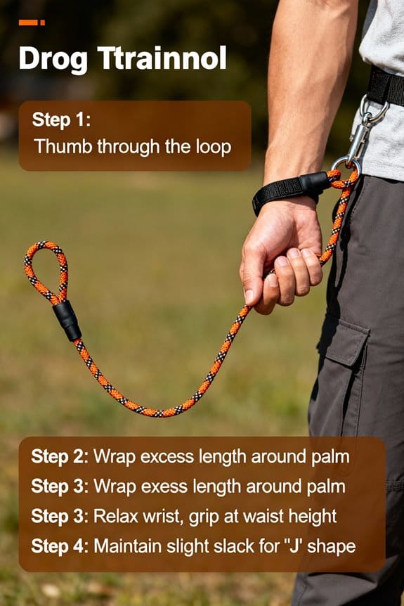 properly grip training leash