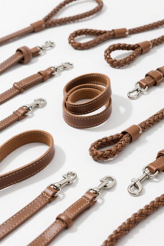 stylish durable brown leashes